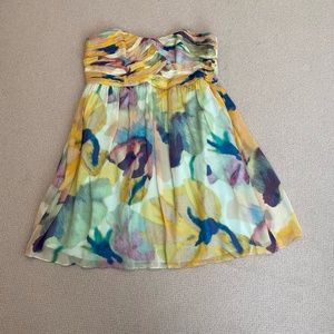 Strapless Floral Dress